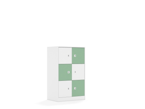Regał Blox Colours 70 3PP 6F1 706x466x1165 korpus biały/3x front biały i 3x front pastelowy zielony - 1a1c02a81efde8c2302803413e1098f1
