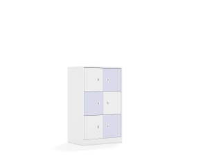 Regał Blox Colours 70 3PP 6F1 706x466x1165 korpus biały/3x front biały i 3x front pastelowy fioletowy
