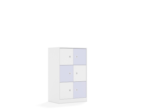 Regał Blox Colours 70 3PP 6F1 706x466x1165 korpus biały/3x front biały i 3x front pastelowy fioletowy - 8752cd2bfe2df6351bb4e3b05be4ef80