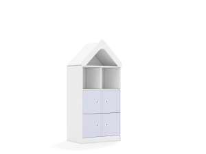 Regał Blox Colours 70 3PP 4F1 z daszkiem 706x466x1575 korpus biały/4x front pastelowy fioletowy