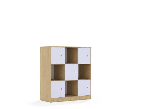 Regał Blox Colours 110 3PP 5F1 1049x466x1165 korpus dąb/5x front pastelowy fioletowy