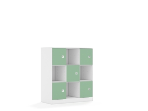 Regał Blox Colours 110 3PP 5F1 1049x466x1165 korpus biały/5x front pastelowy zielony