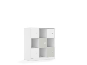 Regał Blox Colours 110 3PP 5F1 1049x466x1165 korpus biały/3x front biały i 2x front jasny szary