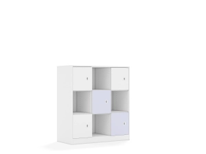 Regał Blox Colours 110 3PP 5F1 1049x466x1165 korpus biały/3x front biały i 2x front pastelowy fioletowy
