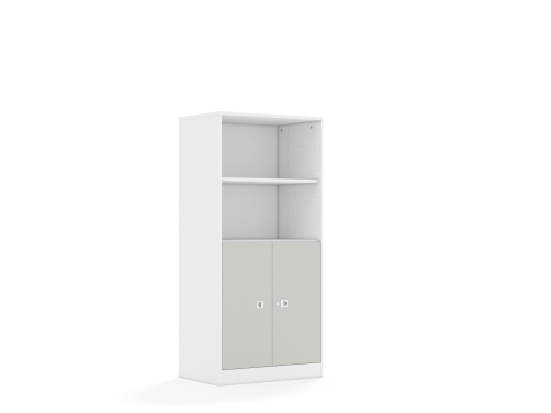 Regał Blox Colours 70 4P 2F2 706x466x1517 korpus biały/2x front jasny szary - b60ab7b5d308a480f15d0fc0406f84e3