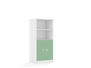 Regał Blox Colours 70 4P 2F2 706x466x1517 korpus biały/2x front pastelowy zielony