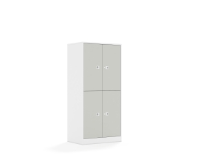 Regał Blox Colours 70 4P 4F2 706x466x1517 korpus biały/4x front jasny szary
