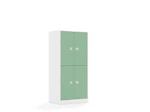 Regał Blox Colours 70 4P 4F2 706x466x1517 korpus biały/4x front pastelowy zielony