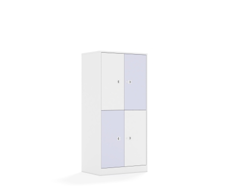 Regał Blox Colours 70 4P 4F2 706x466x1517 korpus biały/2x front biały i 2x front pastelowy fioletowy