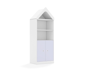 Regał Blox Colours 70 4P 2F2 z daszkiem 706x466x1927 korpus biały/2x front pastelowy fioletowy
