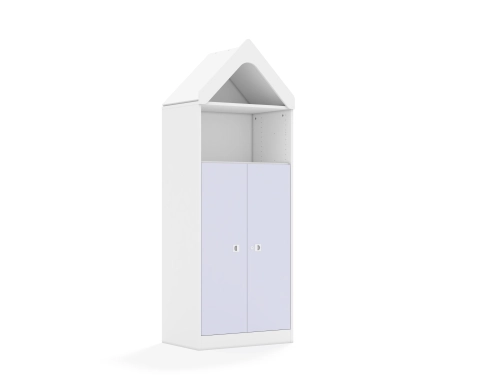 Regał Blox Colours 70 4P 2F3 z daszkiem 706x466x1927 korpus biały/2x front pastelowy fioletowy - ce13ec5cab3602096c4869762212a550