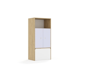 Regał Blox Colours 70 4P 2F2 ze skrzynią 706x466x1517 korpus dąb/2x front pastelowy fioletowy