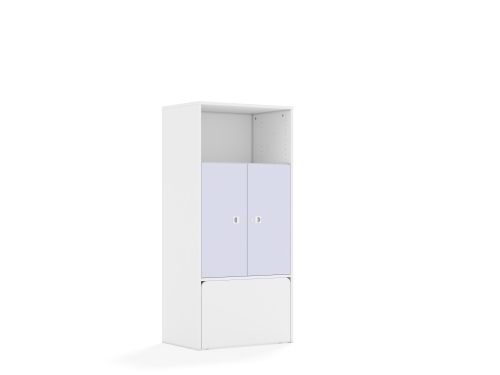 Regał Blox Colours 70 4P 2F2 ze skrzynią 706x466x1517 korpus biały/2x front pastelowy fioletowy - e2b75b6bab47c1ebea71e178847736ef