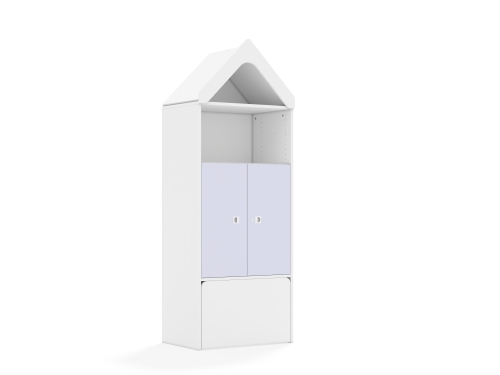 Regał Blox Colours 70 4P 2F2 ze skrzynią i daszkiem 706x466x1927 korpus biały/2x front pastelowy fioletowy - 8282e2275f872df6e426b5798c9a8b1d