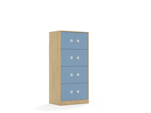 Regał Blox Colours 70 4PP 8F1 706x466x1517 korpus dąb/8x front pastelowy niebieski