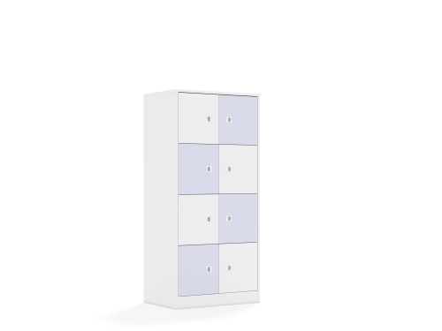 Regał Blox Colours 70 4PP 8F1 706x466x1517 korpus biały/4x front biały i 4x front pastelowy fioletowy - 0658fb0aefb8a693fc9fc1e57c229ab8