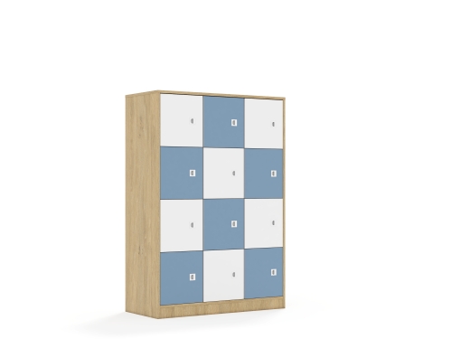 Szafa Blox Colours 110 4PP 12F1 1049x466x1517 korpus dąb/6x front biały i 6x front pastelowy niebieski - 4ed2cfc83c77706ca2f99ce14c060388