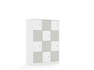 Szafa Blox Colours 110 4PP 12F1 1049x466x1517 korpus biały/6x front biały i 6x front jasny szary