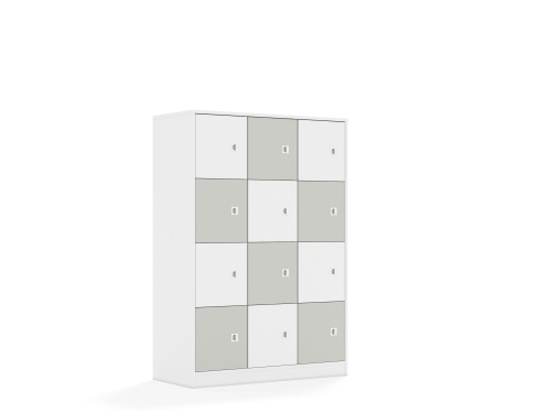 Szafa Blox Colours 110 4PP 12F1 1049x466x1517 korpus biały/6x front biały i 6x front jasny szary