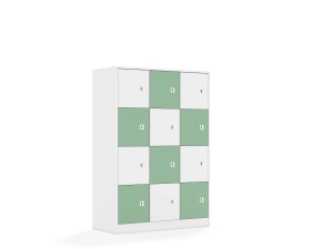 Szafa Blox Colours 110 4PP 12F1 1049x466x1517 korpus biały/6x front biały i 6x front pastelowy zielony