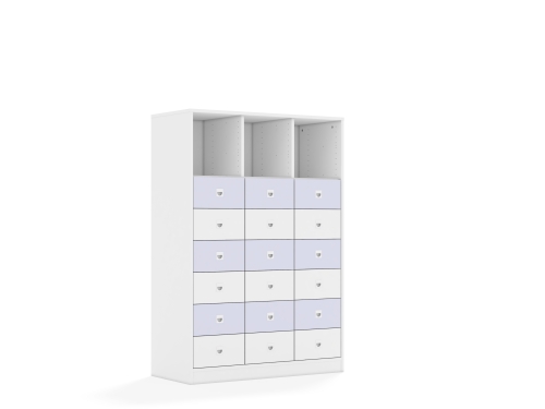 Regał Blox Colours 110 4PP 12SB 6SS 1049x466x1517 korpus biały/9x szuflada biała i 9x szuflada pastelowa fioletowa - e2d5fa1c14cfc45b0b45eb8fe2ad3f00