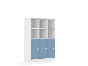 Regał Blox Colours 110 4PP 3F2 1049x466x1517 korpus biały/3x front pastelowy niebieski