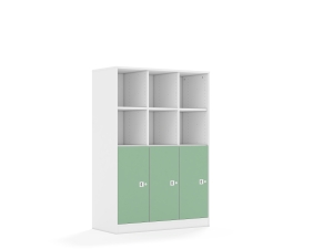 Regał Blox Colours 110 4PP 3F2 1049x466x1517 korpus biały/3x front pastelowy zielony