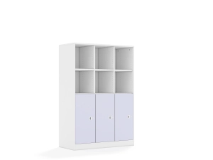 Regał Blox Colours 110 4PP 3F2 1049x466x1517 korpus biały/3x front pastelowy fioletowy