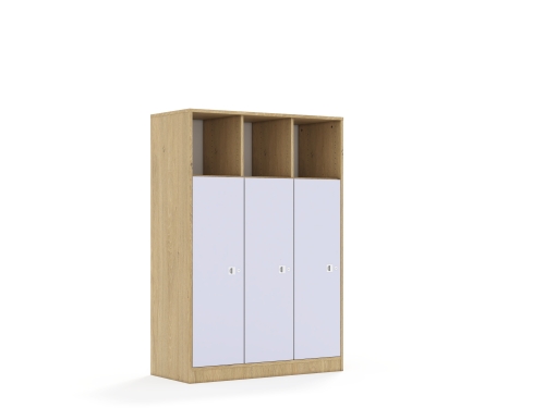 Regał Blox Colours 110 4PP 3F3 1049x466x1517 korpus dąb/3x front pastelowy fioletowy