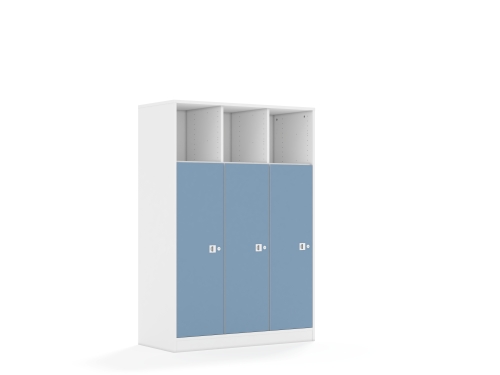 Regał Blox Colours 110 4PP 3F3 1049x466x1517 korpus biały/3x front pastelowy niebieski - 8ed8821c70d98e3323f865b39bdf3509