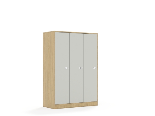 Szafa Blox Colours 110 4PP 3F4 1049x466x1517 korpus dąb/3x front jasny szary