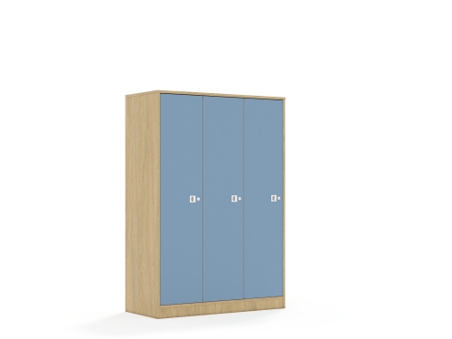 Szafa Blox Colours 110 4PP 3F4 1049x466x1517 korpus dąb/3x front pastelowy niebieski