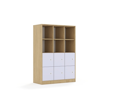 Regał Blox Colours 110 4PP 6F1 1049x466x1517 korpus dąb/6x front pastelowy fioletowy - f0425076184dbc4ea96eba2893226fbd