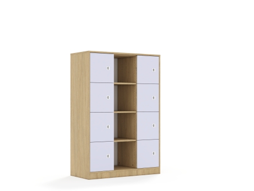 Regał Blox Colours 110 4PP 8F1 1049x466x1517 korpus dąb/8x front pastelowy fioletowy