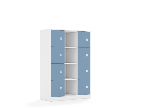 Regał Blox Colours 110 4PP 8F1 1049x466x1517 korpus biały/8x front pastelowy niebieski