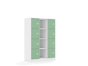 Regał Blox Colours 110 4PP 8F1 1049x466x1517 korpus biały/8x front pastelowy zielony
