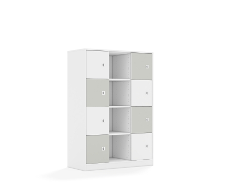 Regał Blox Colours 110 4PP 8F1 1049x466x1517 korpus biały/4x front biały i 4x front jasny szary - b8ac6f9c454185d4ce0d1f110c9f6805