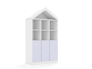 Regał Blox Colours 110 4PP 3F2 z daszkiem 1049x466x1927 korpus biały/3x front pastelowy fioletowy