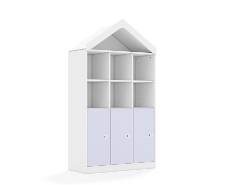 Regał Blox Colours 110 4PP 3F2 z daszkiem 1049x466x1927 korpus biały/3x front pastelowy fioletowy - fc1a3e53594ff7c7c156d636c9f75064