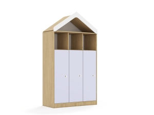 Regał Blox Colours 110 4PP 3F3 z daszkiem 1049x466x1927 korpus dąb/3x front pastelowy fioletowy
