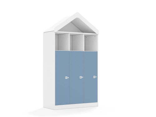 Regał Blox Colours 110 4PP 3F3 z daszkiem 1049x466x1927 korpus biały/3x front pastelowy niebieski - dc24692a82742acef34283a690f72d00