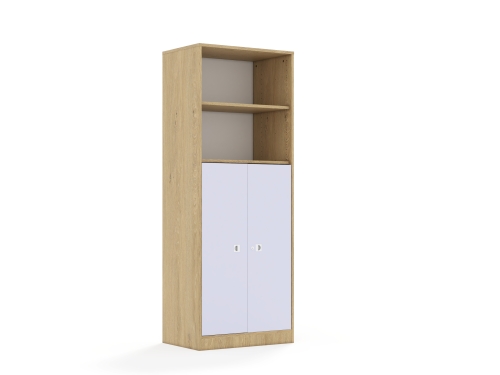 Regał Blox Colours 70 5P 2F3 706x466x1869 korpus dąb/2x front pastelowy fioletowy