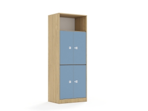 Regał Blox Colours 70 5P 4F2 706x466x1869 korpus dąb/4x front pastelowy niebieski