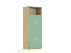 Regał Blox Colours 70 5P 4F2 706x466x1869 korpus dąb/4x front pastelowy zielony