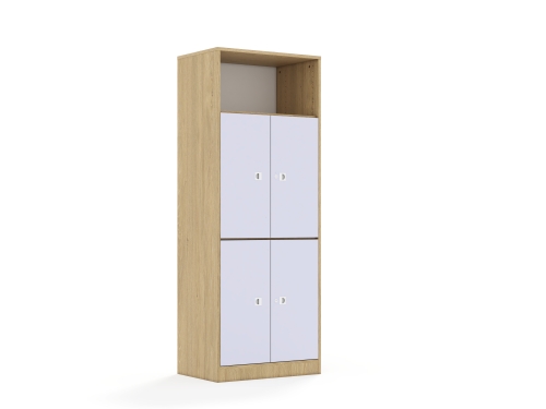 Regał Blox Colours 70 5P 4F2 706x466x1869 korpus dąb/4x front pastelowy fioletowy - 0781c1dc3a68397e226a2123834ecb91