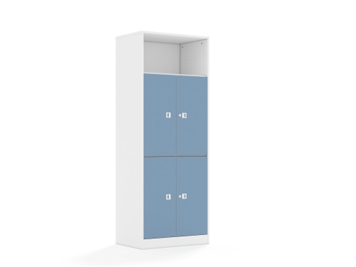 Regał Blox Colours 70 5P 4F2 706x466x1869 korpus biały/4x front pastelowy niebieski - 63c1bb7fbacc9d92a30f2287cbd845c4