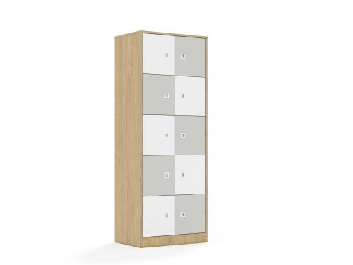 Szafa Blox Colours 70 5PP 10F1 706x466x1869 korpus dąb/5x front biały i 5x front jasny szary - 448e72f333f72eafe303c4e62e32937d