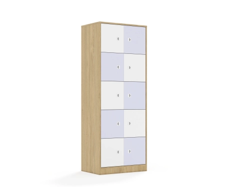 Szafa Blox Colours 70 5PP 10F1 706x466x1869 korpus dąb/5x front biały i 5x front pastelowy fioletowy - b155029675fe163209edd707813a2e15