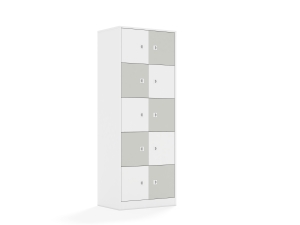 Szafa Blox Colours 70 5PP 10F1 706x466x1869 korpus biały/5x front biały i 5x front jasny szary