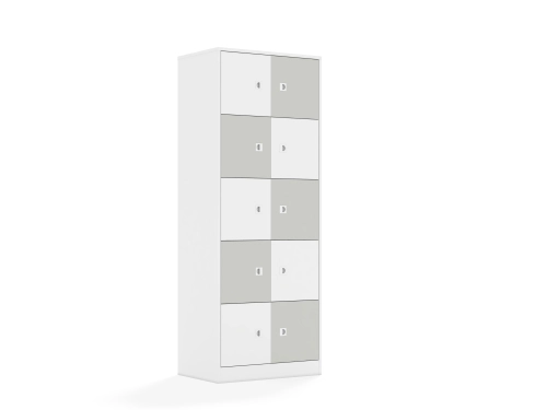 Szafa Blox Colours 70 5PP 10F1 706x466x1869 korpus biały/5x front biały i 5x front jasny szary - 1ea90fd68755ceb5773b4181fa7945d3